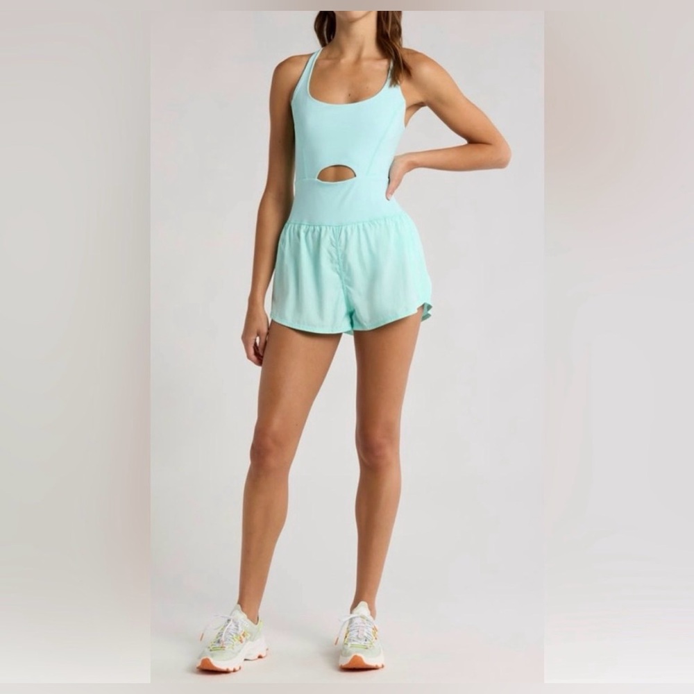 FP Movement by Free People Mint Green Cutout Romper
